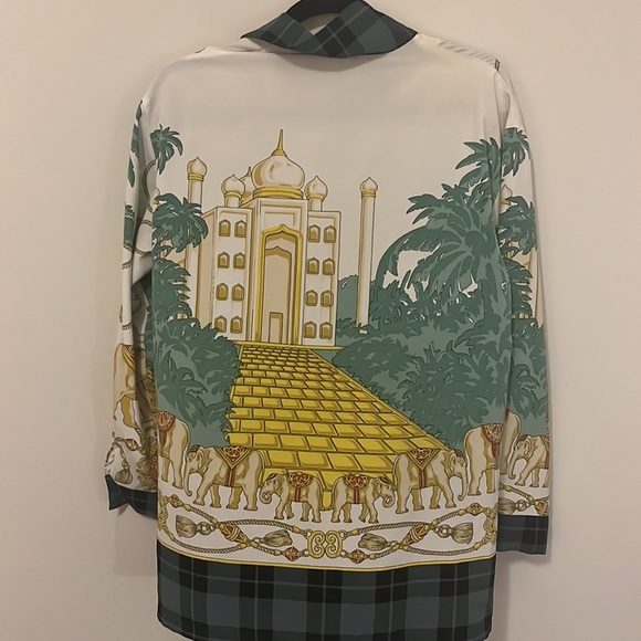 Vintage Taj Mahal print elephant blouse size US 10 - Picture 2 of 4